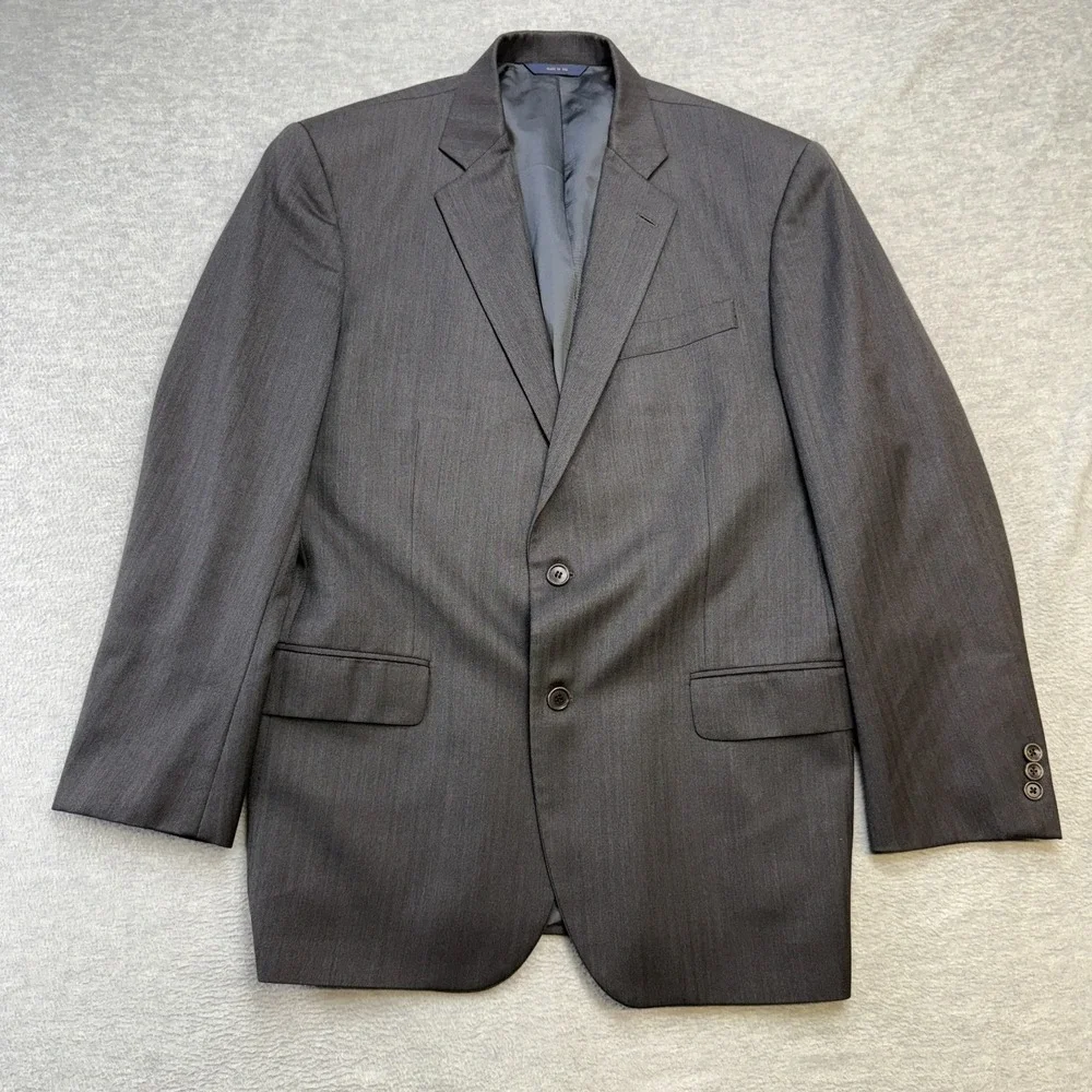 Brooks‎ Brothers Blazer Mens 42R Charcoal Gray Madison Saxxon Wool Suit Jacket